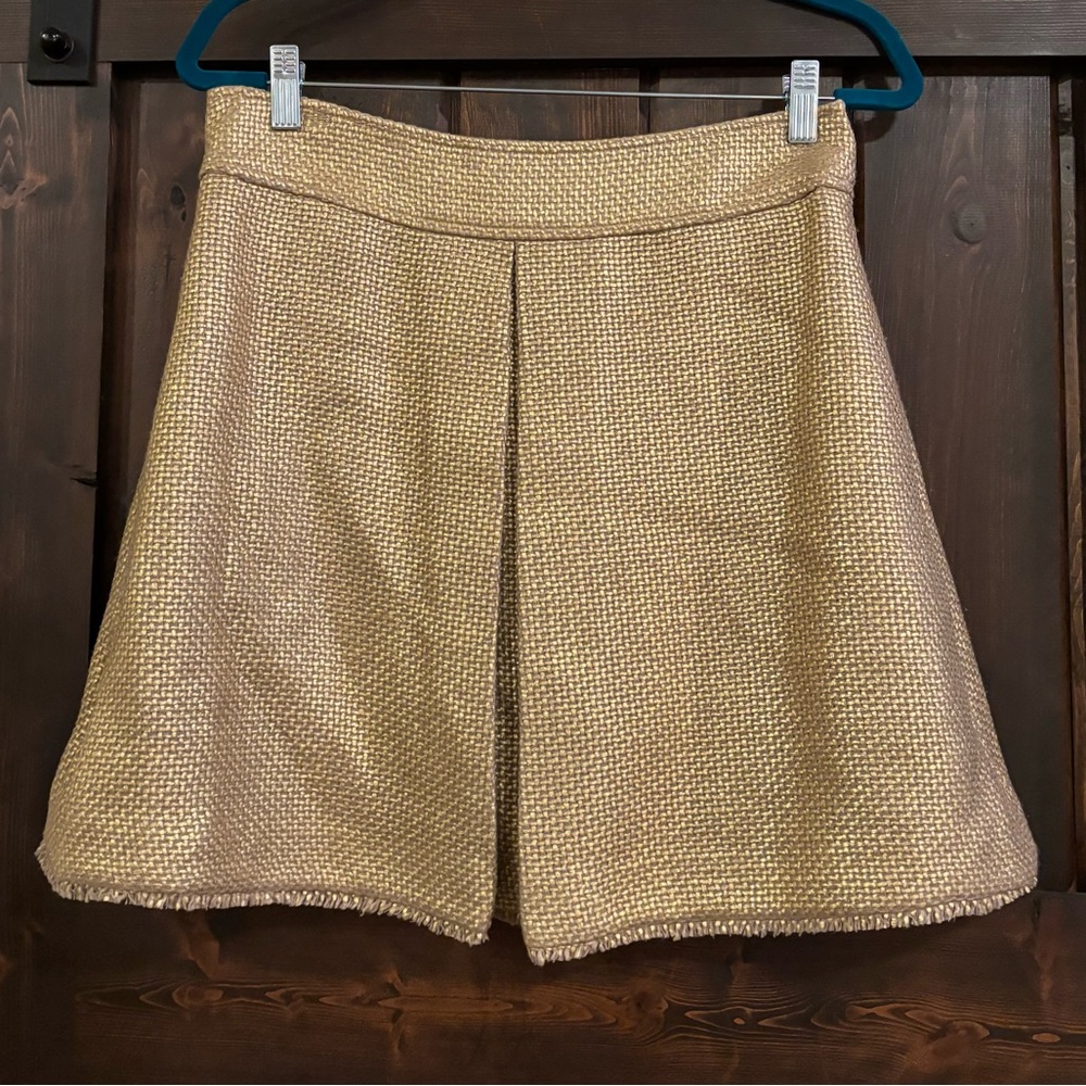 Banana Republic Shimmering Gold A-Line Skirt 10